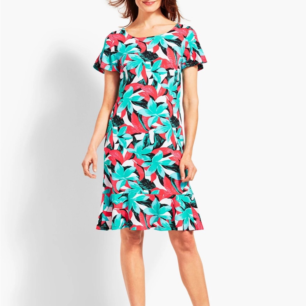 Talbots BOTANICAL JERSEY SHIFT DRESS
